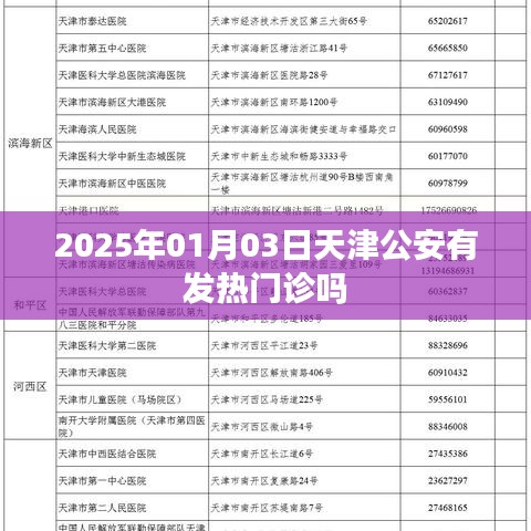天津公安發(fā)熱門(mén)診情況查詢，最新動(dòng)態(tài)與地點(diǎn)