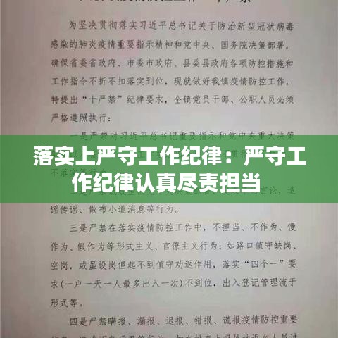 落實上嚴守工作紀律：嚴守工作紀律認真盡責(zé)擔(dān)當(dāng) 