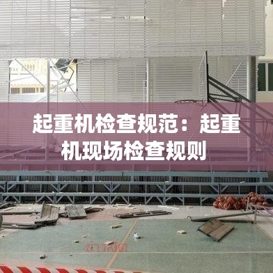 起重機(jī)檢查規(guī)范：起重機(jī)現(xiàn)場(chǎng)檢查規(guī)則 