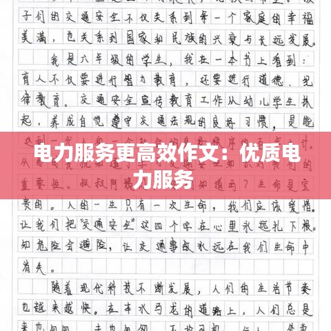 電力服務更高效作文：優(yōu)質電力服務 