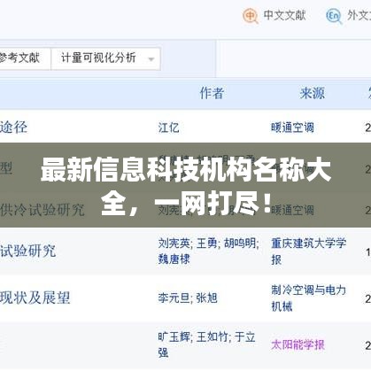 最新信息科技機(jī)構(gòu)名稱大全，一網(wǎng)打盡！