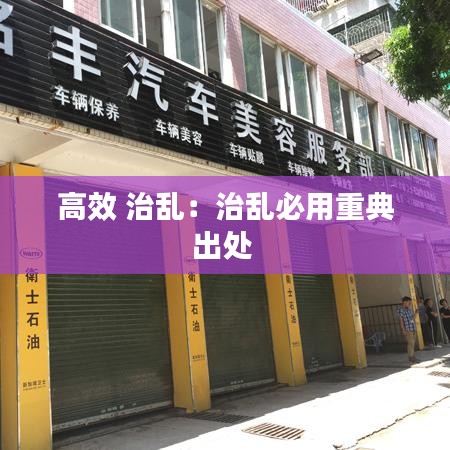 高效 治亂：治亂必用重典出處 