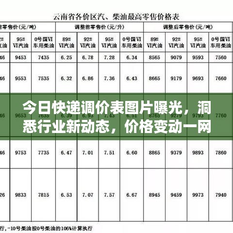 今日快遞調(diào)價表圖片曝光，洞悉行業(yè)新動態(tài)，價格變動一網(wǎng)打盡！
