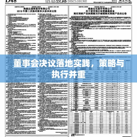 董事會(huì)決議落地實(shí)踐，策略與執(zhí)行并重