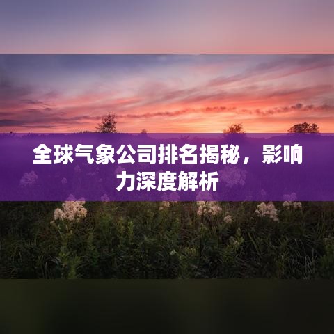 全球氣象公司排名揭秘，影響力深度解析
